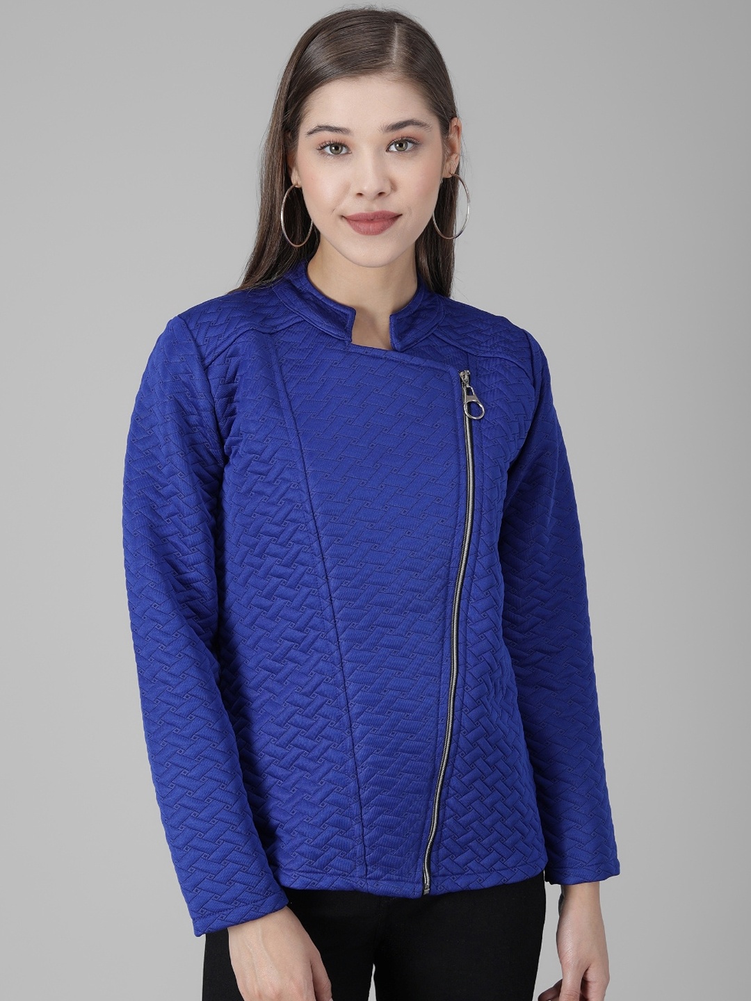 

BAESD Mandarin Collar Quilted Jacket, Blue