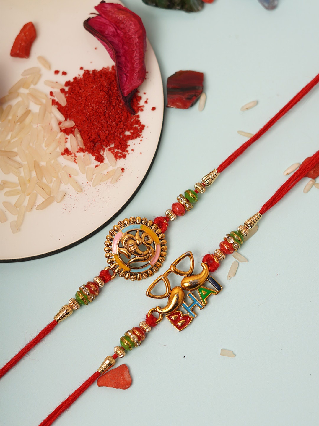 

Urmika Set Of 2 Thread Rakhis, Beige
