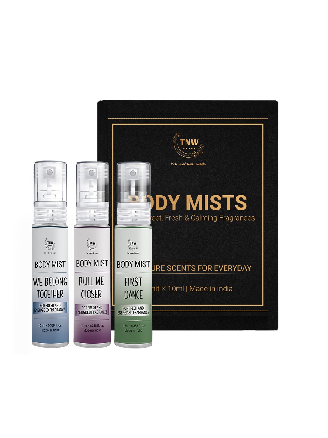 

TNW the natural wash Set Of 3 Body Mist Minis - 10ml Each, Transparent