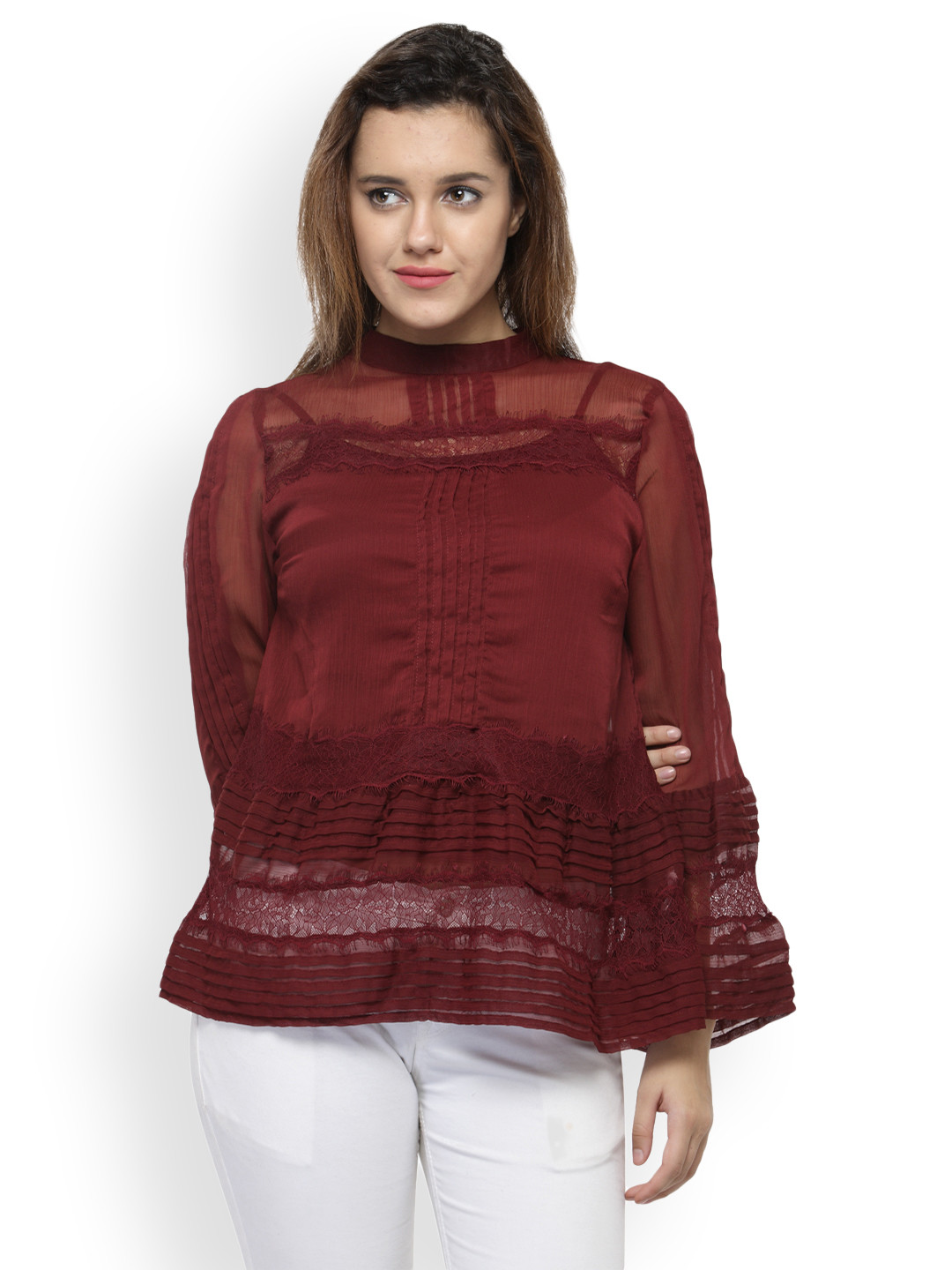 

Oxolloxo Women Maroon Solid Top