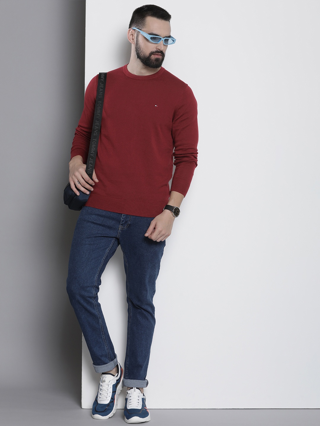 

Tommy Hilfiger Round Neck Pure Cotton Pullover, Maroon
