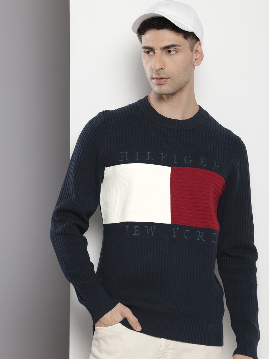 

Tommy Hilfiger Colourblocked Long Sleeves Pullover, Navy blue