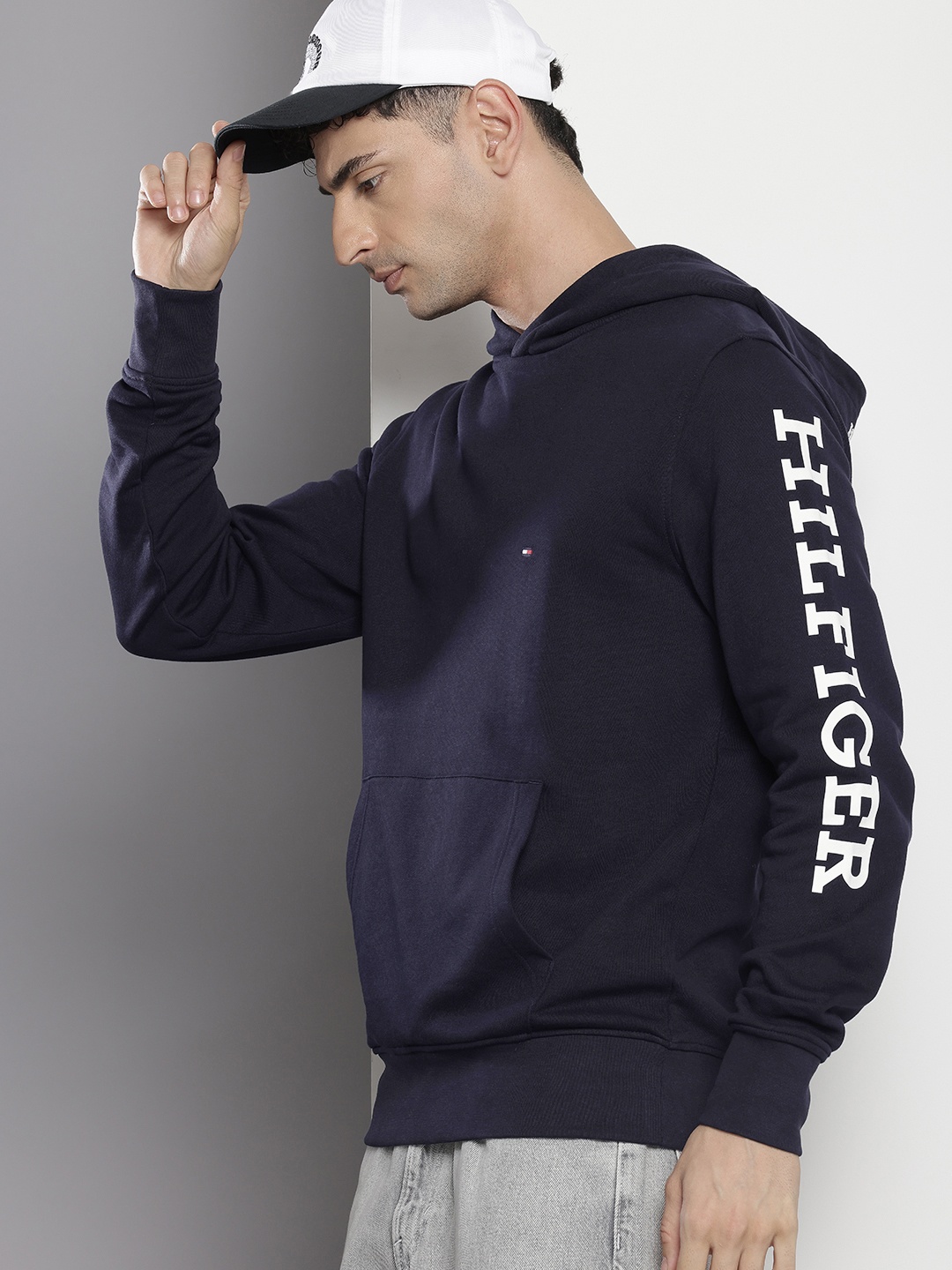 

Tommy Hilfiger Pure Cotton Hooded Sweatshirt, Navy blue