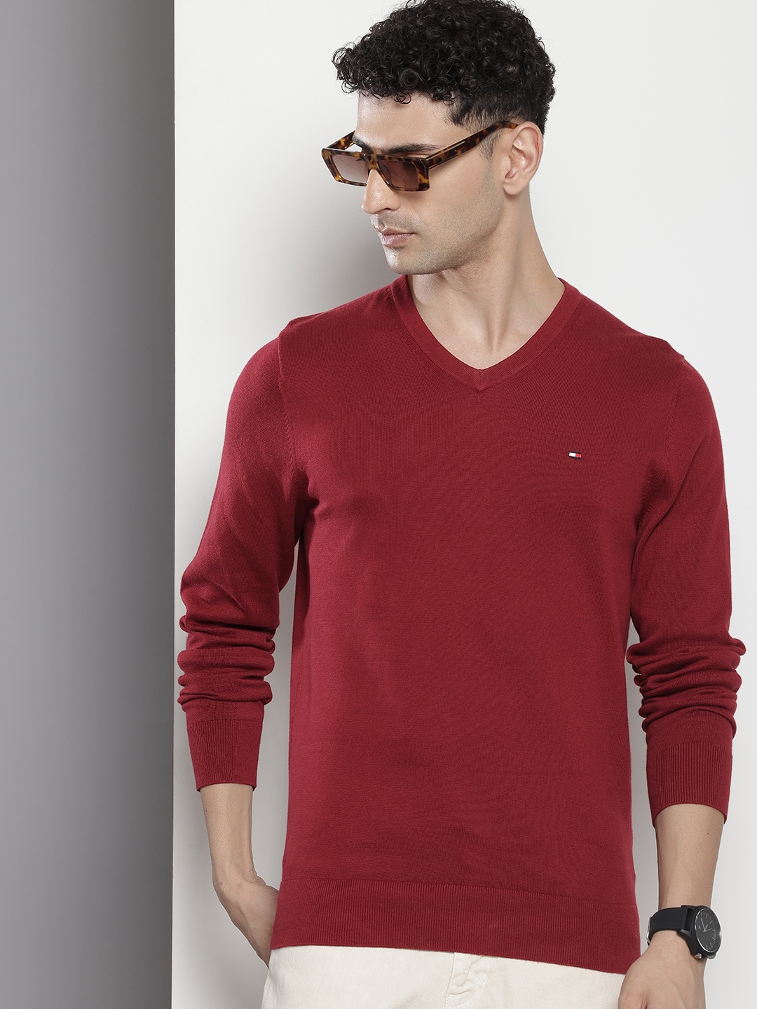 

Tommy Hilfiger Long Sleeves Pure Cotton Pullover, Maroon