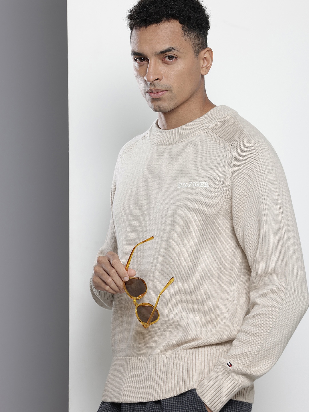 

Tommy Hilfiger Knitted Pure Cotton Sweatshirt, Cream