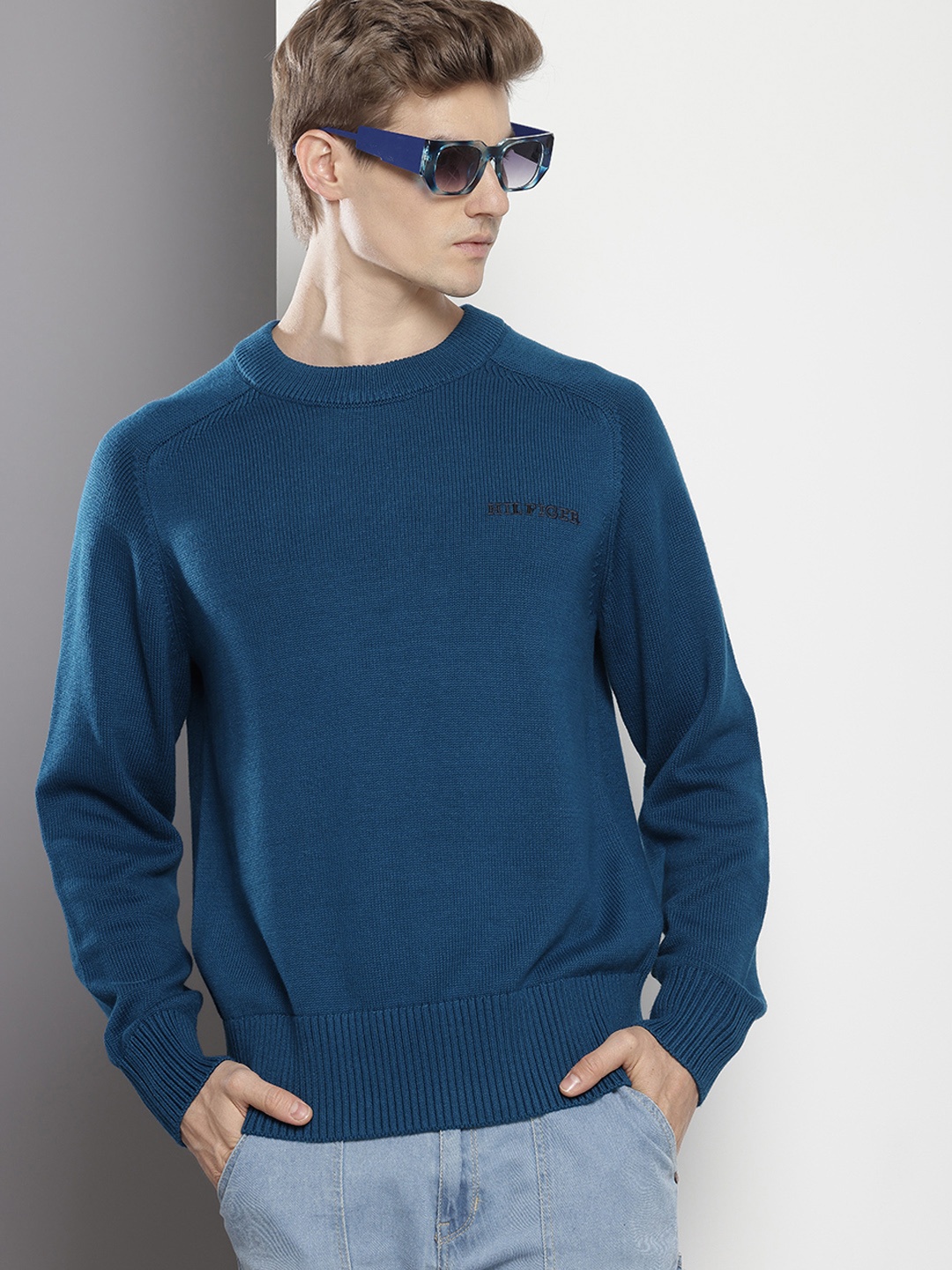 

Tommy Hilfiger Knitted Pure Cotton Pullover, Navy blue