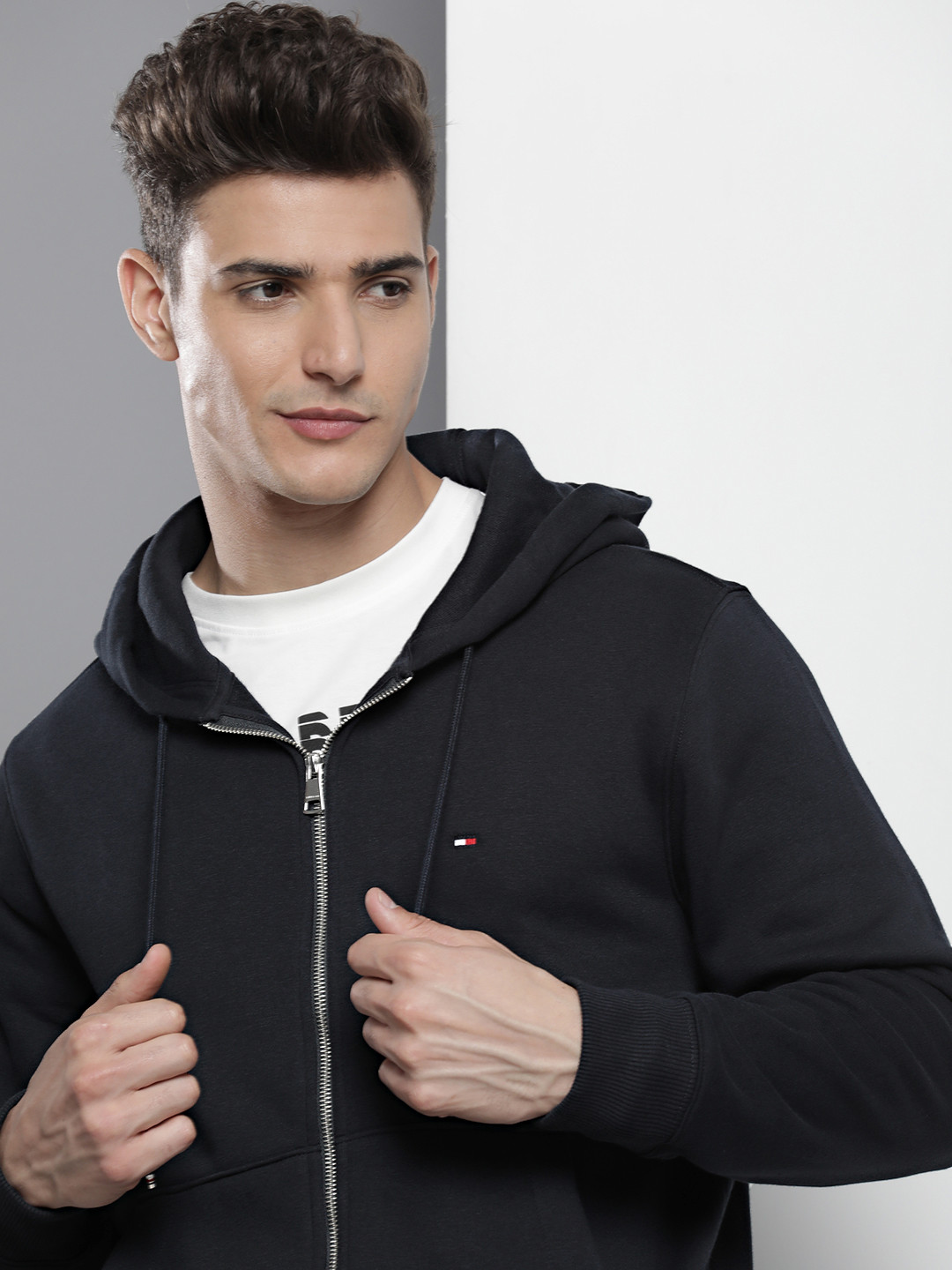 

Tommy Hilfiger Solid Hooded Bomber Jacket, Navy blue