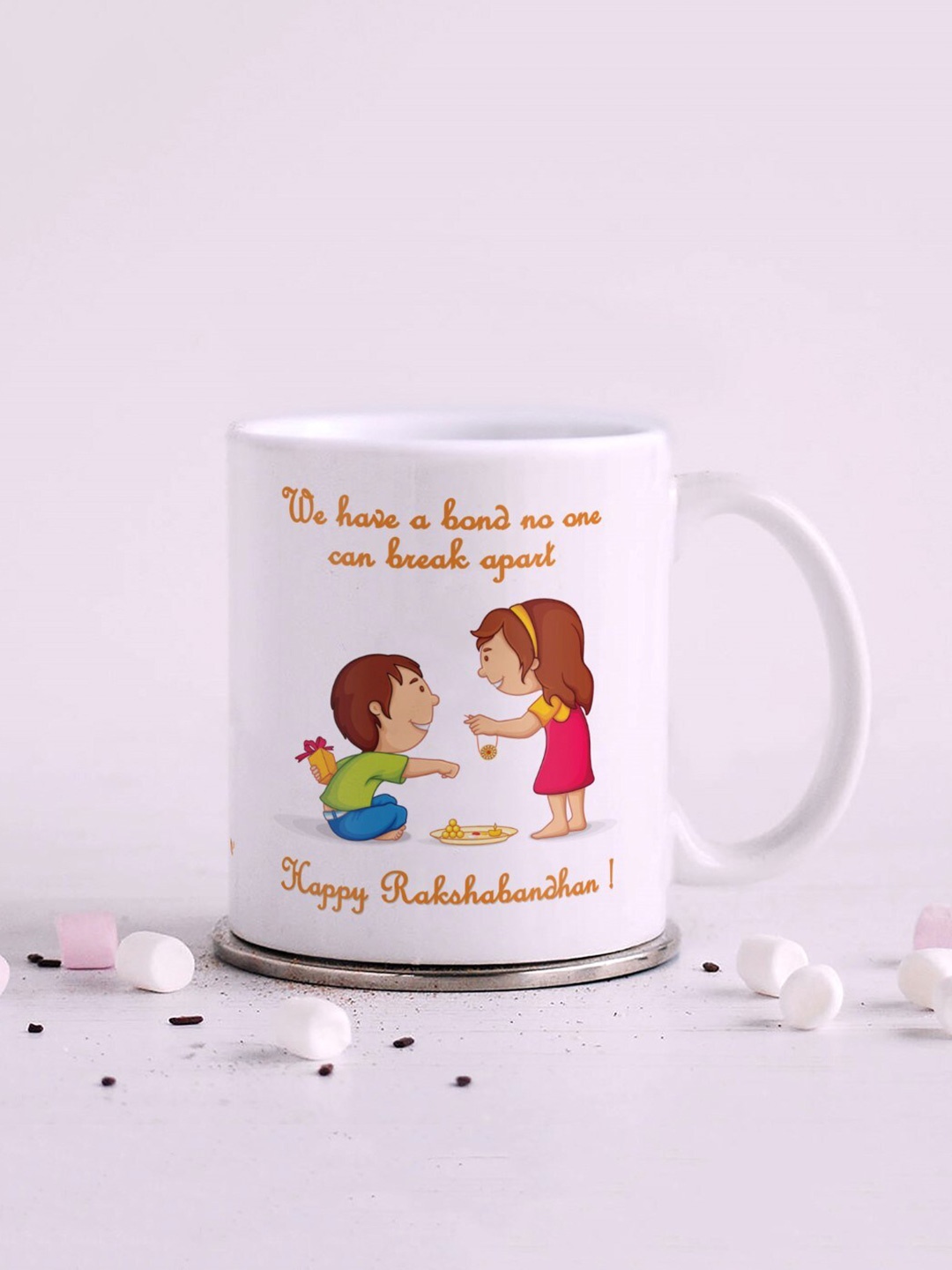 

Indigifts White Text or Slogans Printed Ceramic Glossy Mug 325ml