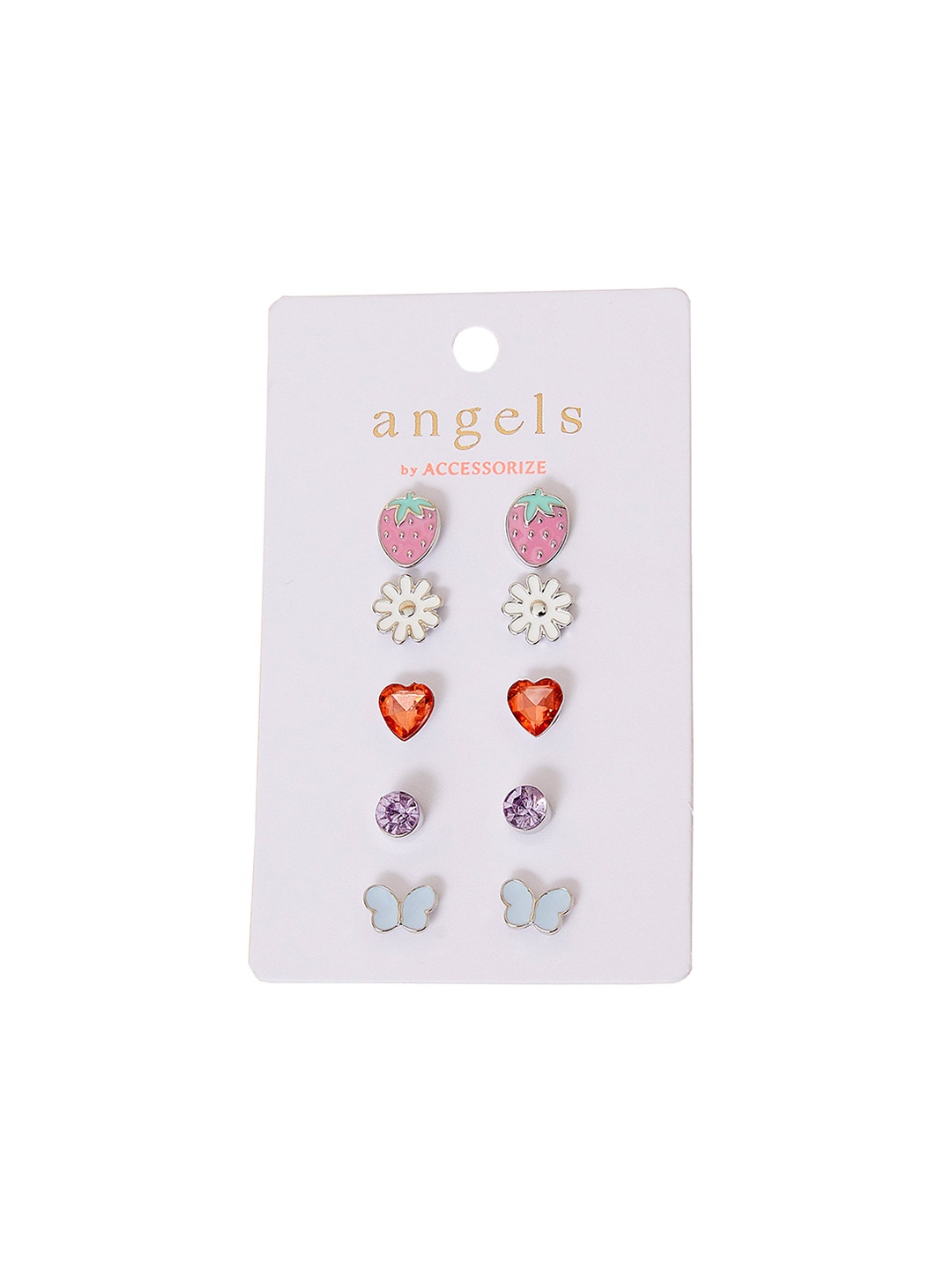 

Accessorize London Girls Set of 5 Pierced Earring, White