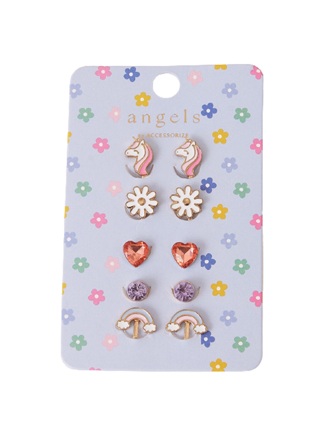 

Accessorize Set Of 5 London Girls Unicorn Clip On Studs, Pink