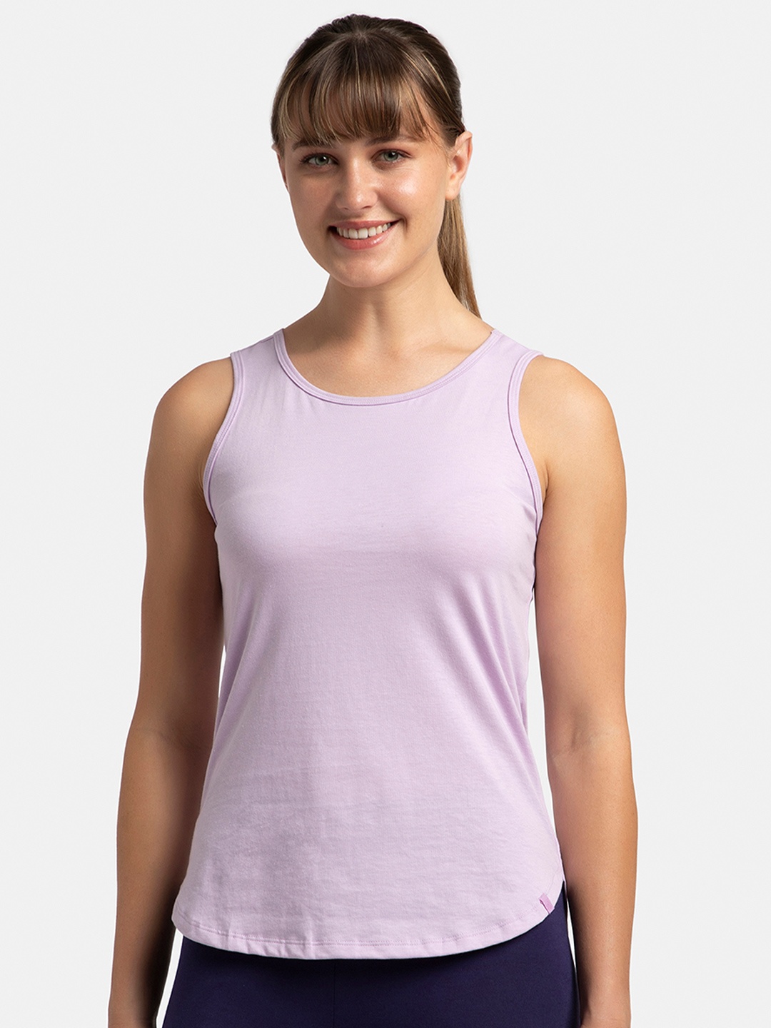 

Jockey Super Combed Cotton Rich Curved Hem Styled Tank Top-AW77, Lavender