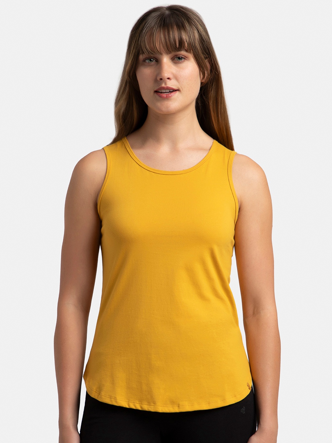 

Jockey Super Combed Cotton Rich Curved Hem Styled Tank Top-AW77, Yellow