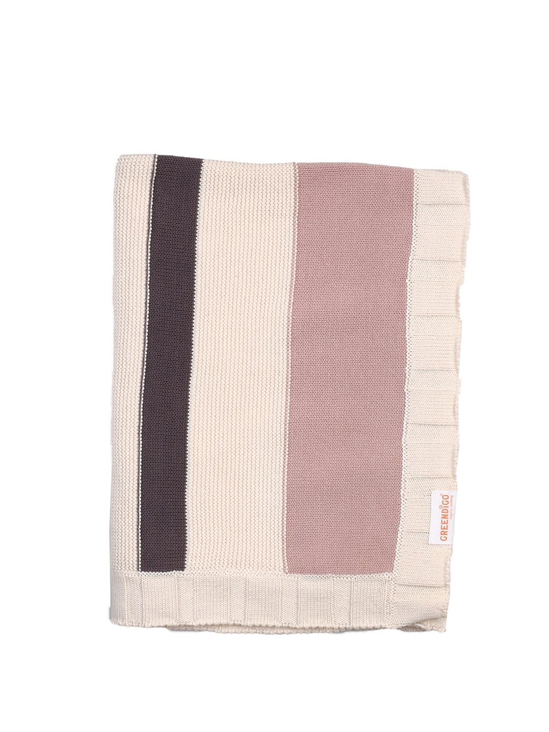 

GREENDIGO Kids Beige & Black Striped Organic Cotton AC Room Single Bed Blanket