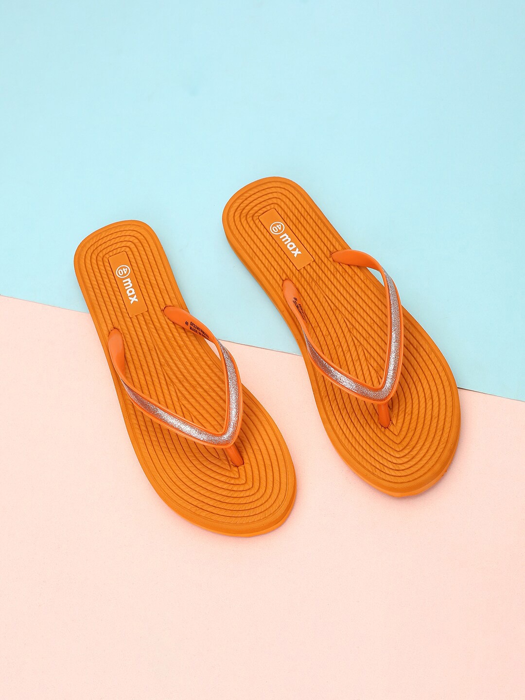 

max Women Textured Thong Flip-Flops, Orange