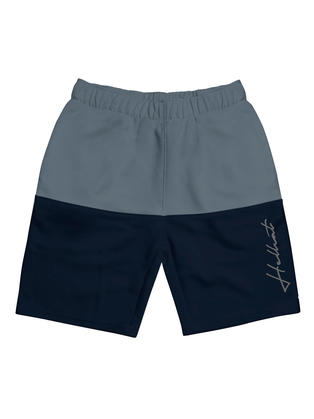 

HELLCAT Girls Colourblocked Mid Rise Cotton Shorts, Grey