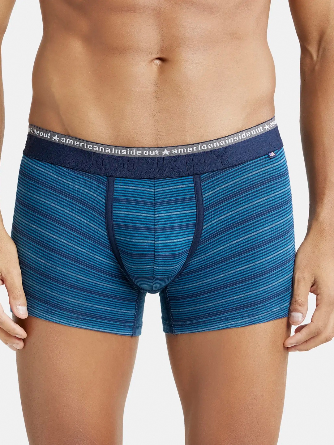 

Jockey Stretchable Stripe Trunk with Ultrasoft Waistband-US68, Blue