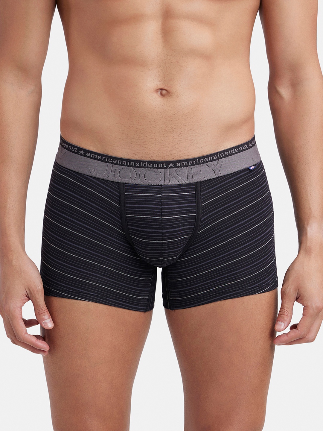 

Jockey Stretchable Stripe Trunk with Ultrasoft Waistband-US68, Black