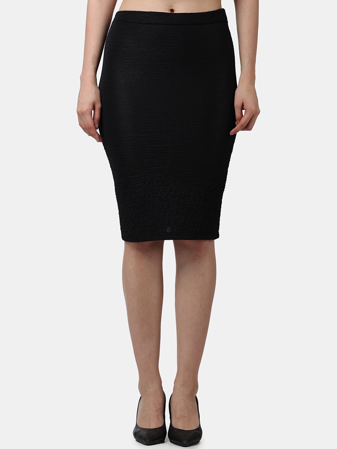 

Popwings Knee Length Pencil Skirt, Black