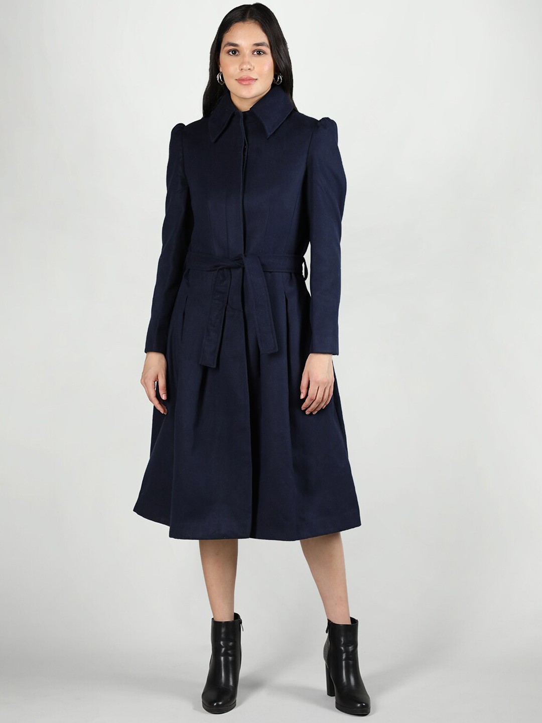 

Dlanxa Spread Collar Overcoat, Navy blue