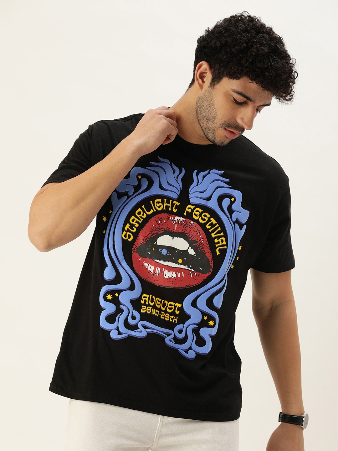 

FOREVER 21 Men Graphic Printed T-shirt, Black