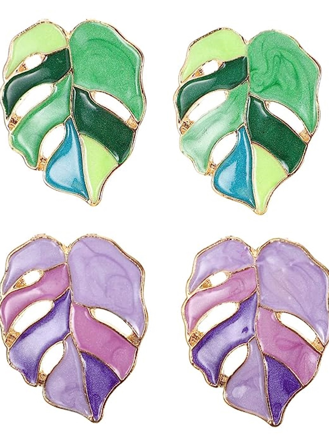 

EL REGALO Pack Of 2 Contemporary Studs Earrings, Green