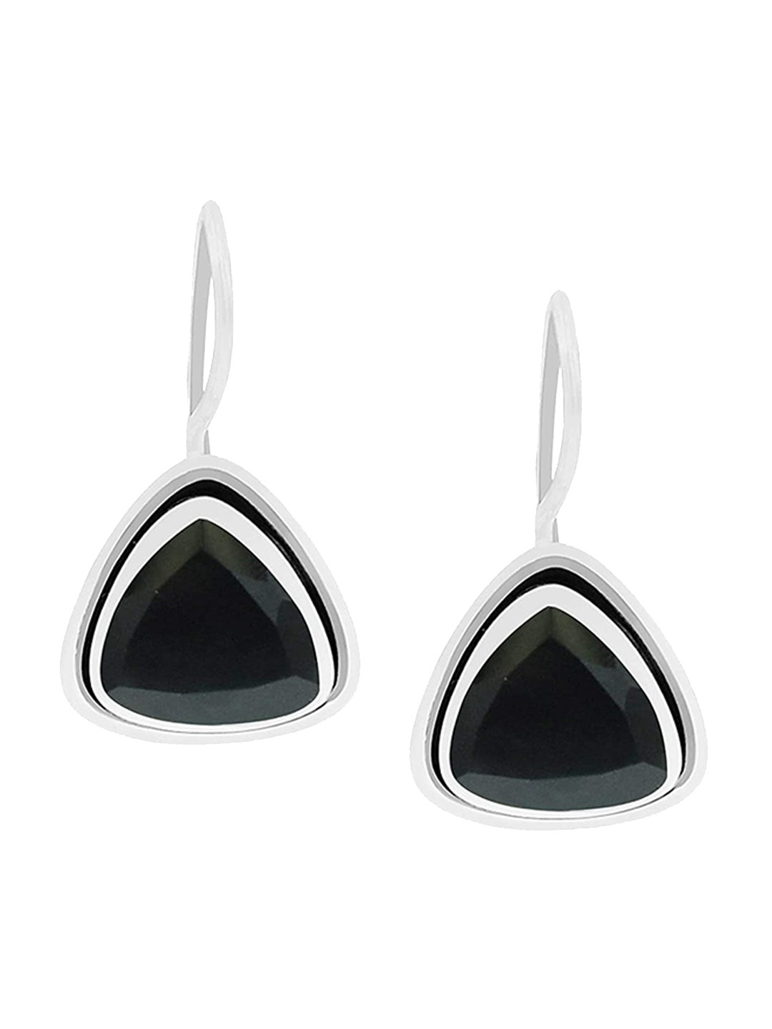 

EL REGALO Triangular Shaped Drop Earrings, Silver