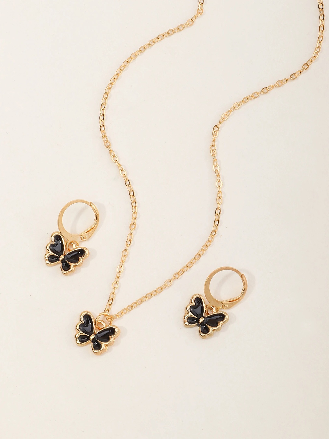 

EL REGALO Gold-Plated Butterfly Shaped Jewellery Set