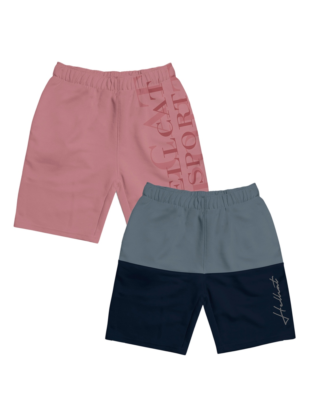

HELLCAT Girls Pack Of 2 Printed Cotton Shorts, Grey