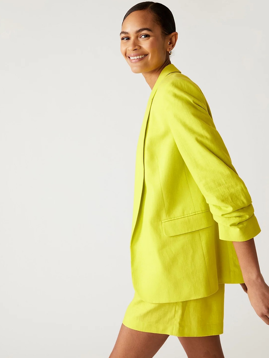 

Marks & Spencer Single-Breasted Casual Blazer, Lime green