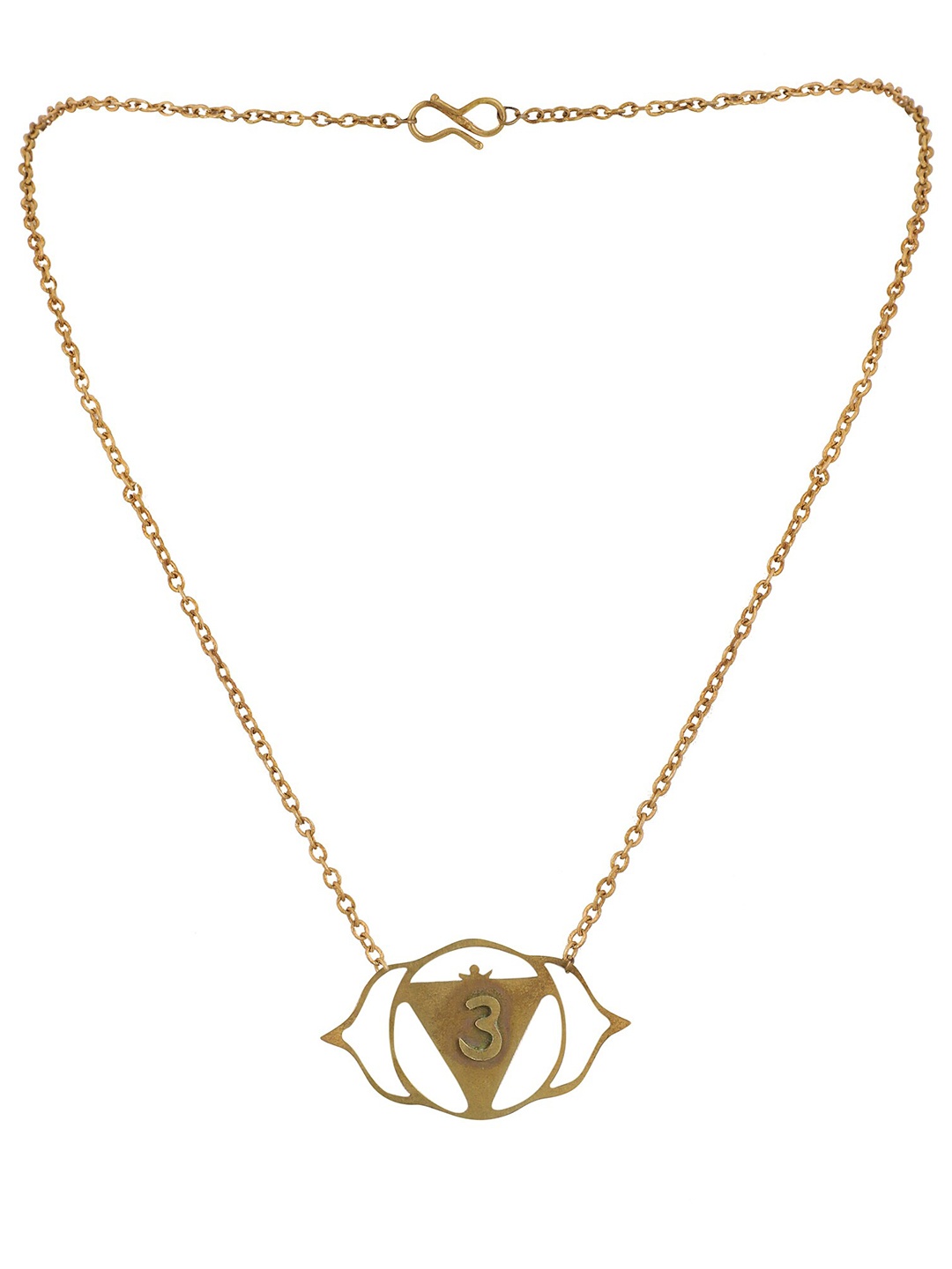 

Goldnera Ajna Chakra Charm Pendant With Chain, Bronze