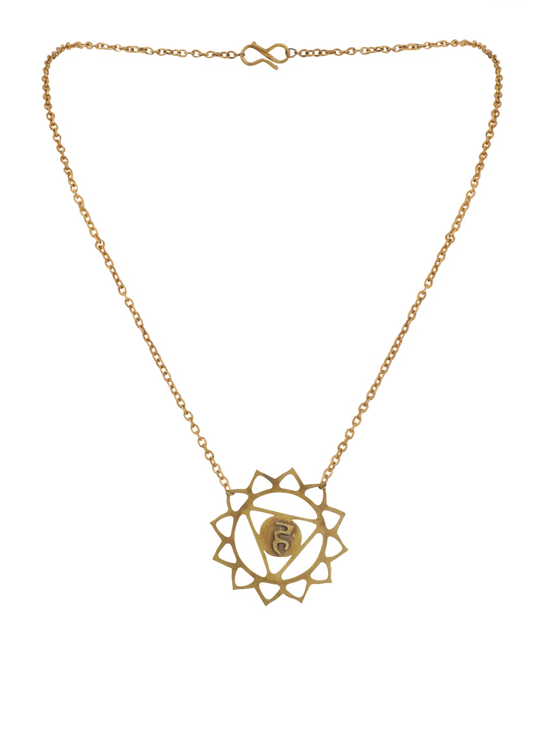 

Goldnera Throat Chakra Tarnished Brass Pendant, Bronze