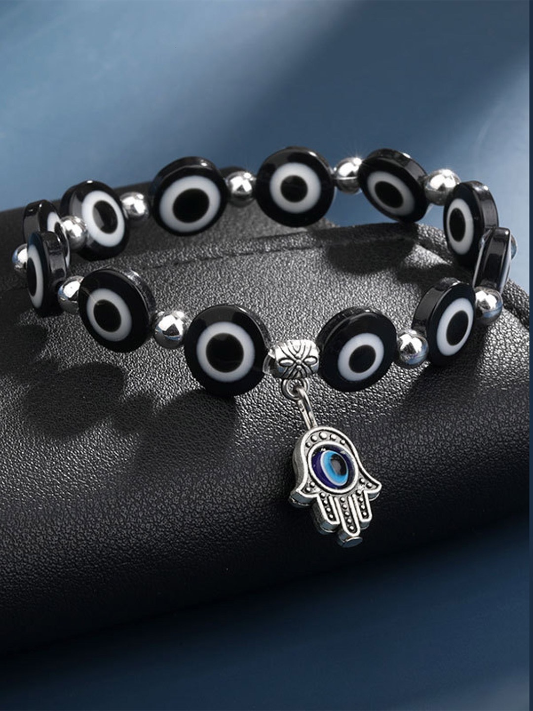 

EL REGALO Women Cats Eye Elasticated Bracelet, Black