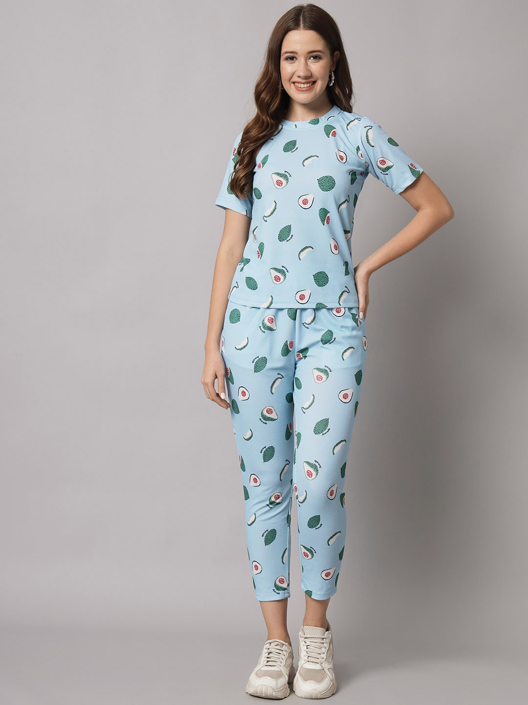

KALINI Printed T-shirt With Trousers, Blue