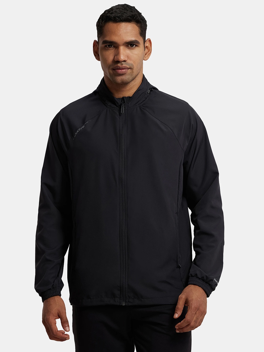 

Jockey Microfiber Water Resistant Convertible Hoodie Jacket-MV40, Black