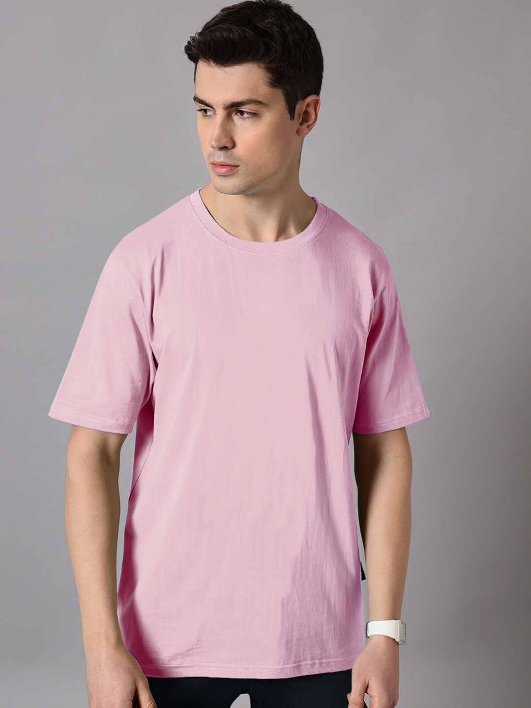 The Dry State Round Neck Oversized Cotton T-shirt, Pink