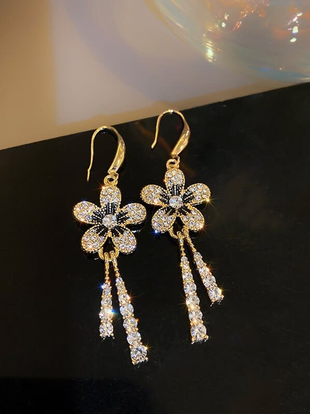 

Fashion Frill Gold-Plated Floral Drop Earrings
