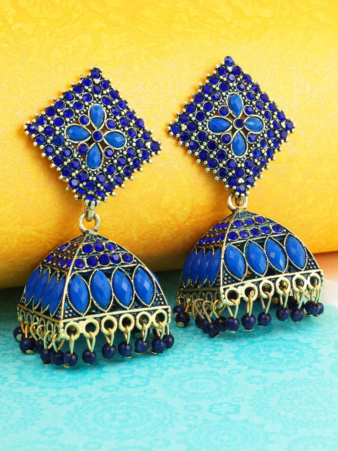 

Fashion Frill Gold-Plated Dome Shaped Jhumkas Earrings