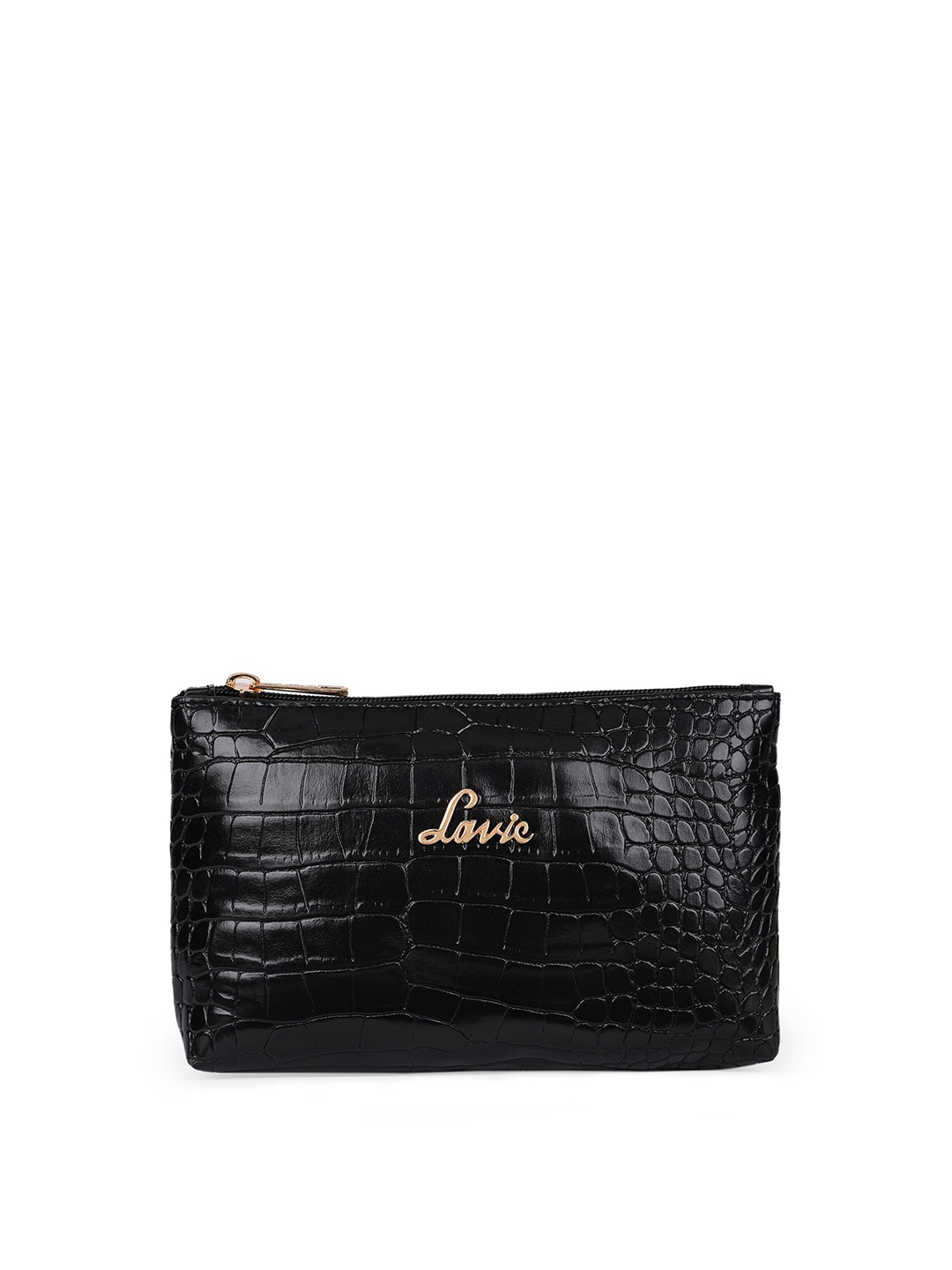 

Lavie Women Textured Zip Detail Zip Around Wallet, Black