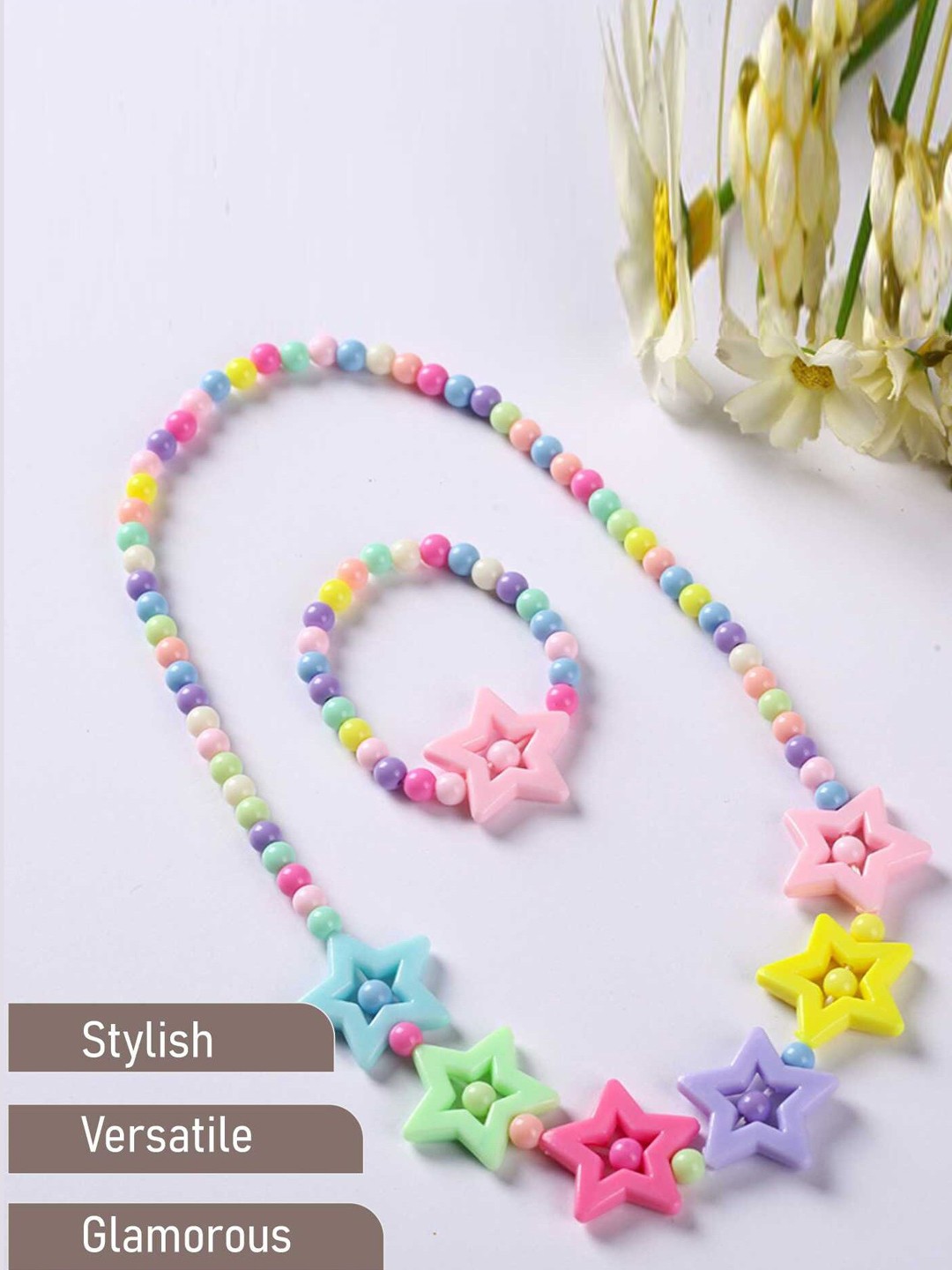 

EL REGALO Girls Alloy Star Charm Jewellery Set, Pink