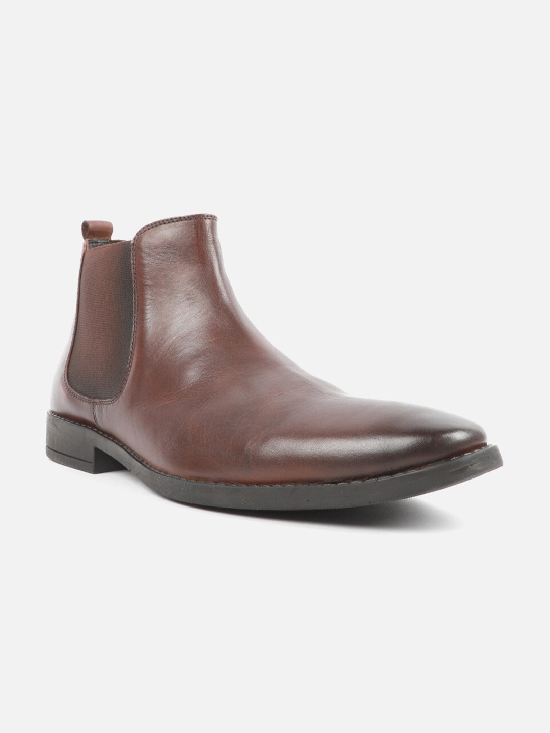 

Carlton London Men Mid-Top Leather Chelsea Boots, Tan