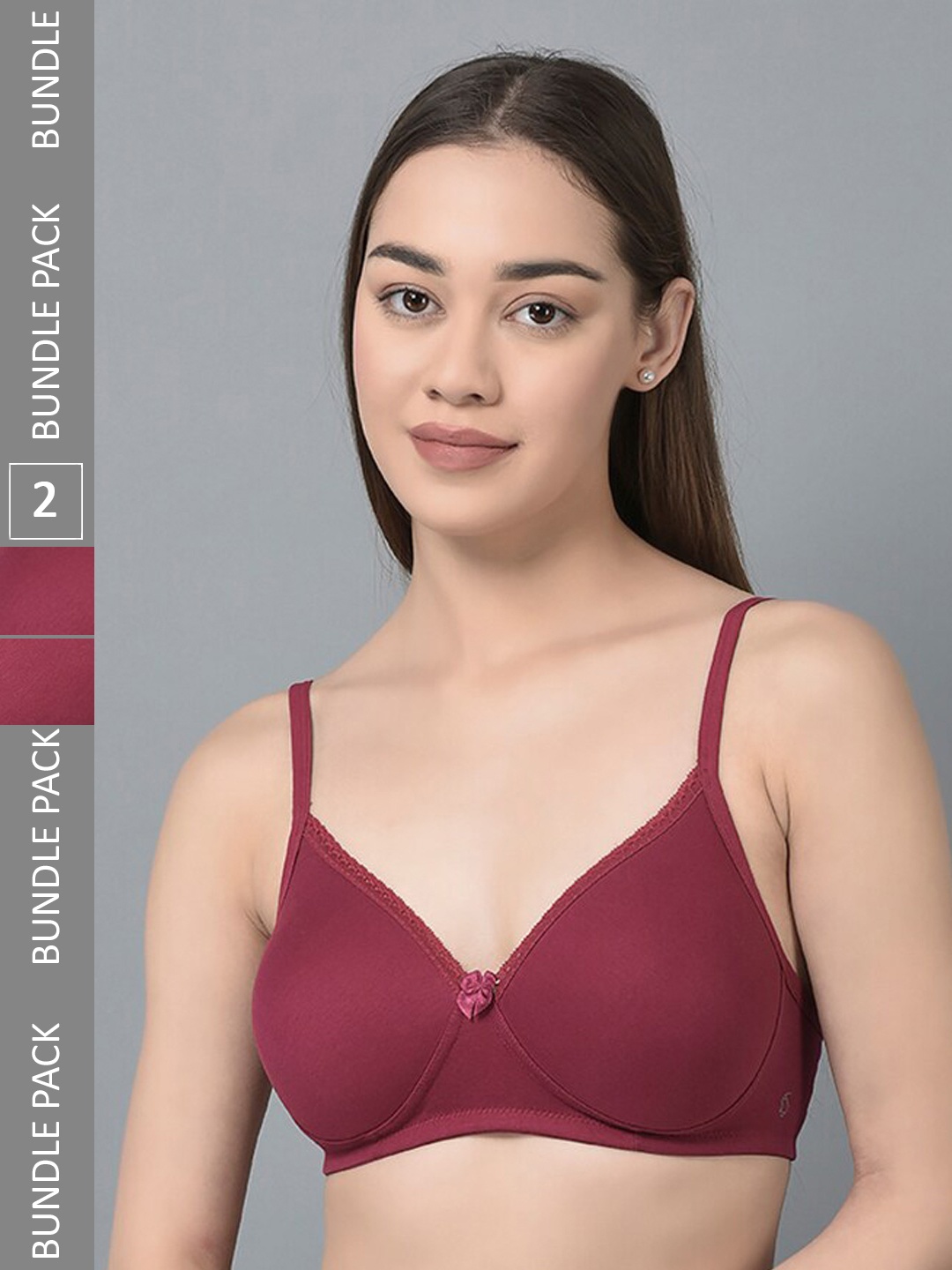

Dollar Missy Pack of 2 Cotton Wire-Free Full Coverage Padded Bras DTS-2052-R3-CER-PO2, Magenta