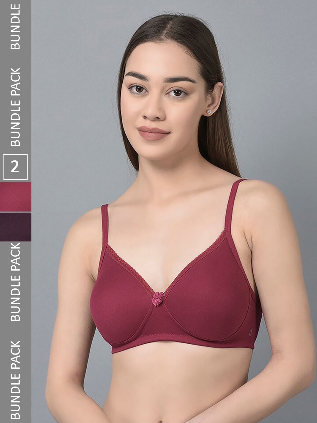 

Dollar Missy Pack of 2 Cotton Wire-Free Full Coverage Padded Bras DTS-2052-R3-PRP-CER-PO2, Purple