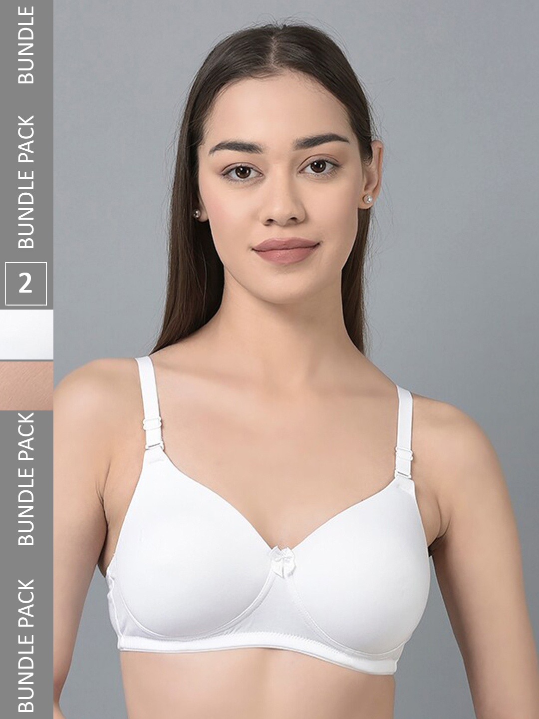 

Dollar Missy Pack of 2 Wire-Free Full Coverage Padded Bras DTS-2053-R3, White