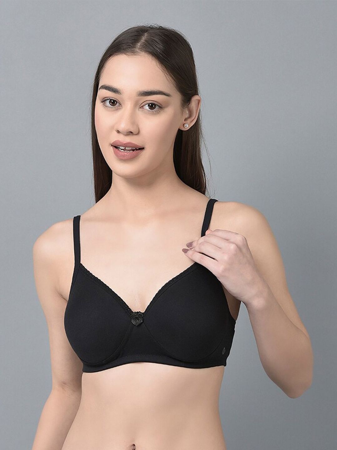 

Dollar Missy Pack of 2 Women Cotton Wire-Free Full Coverage Padded Bra DTS-2052-R3-BLK-PO2, Black