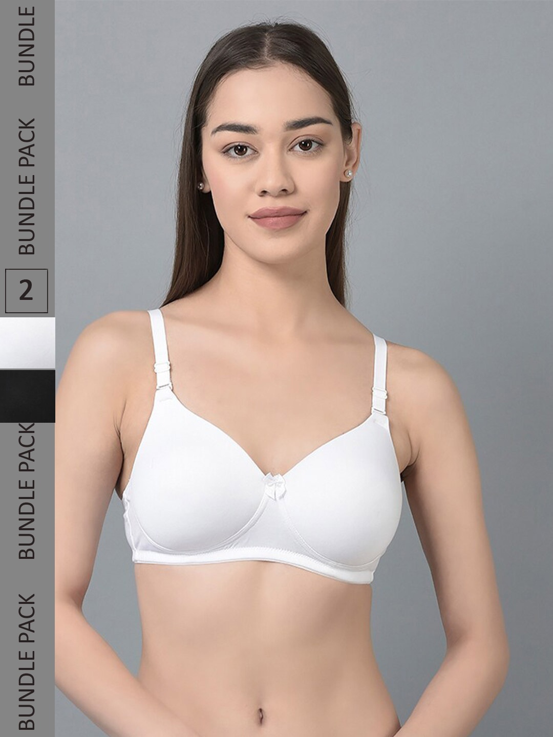 

Dollar Missy Pack of 2 Wire-Free Full Coverage Padded Bra, White