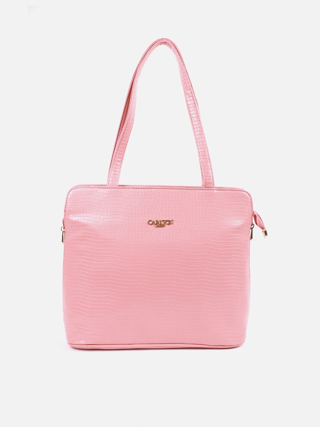 

Carlton Buckle Detail London PU Structured Shoulder Bag, Pink