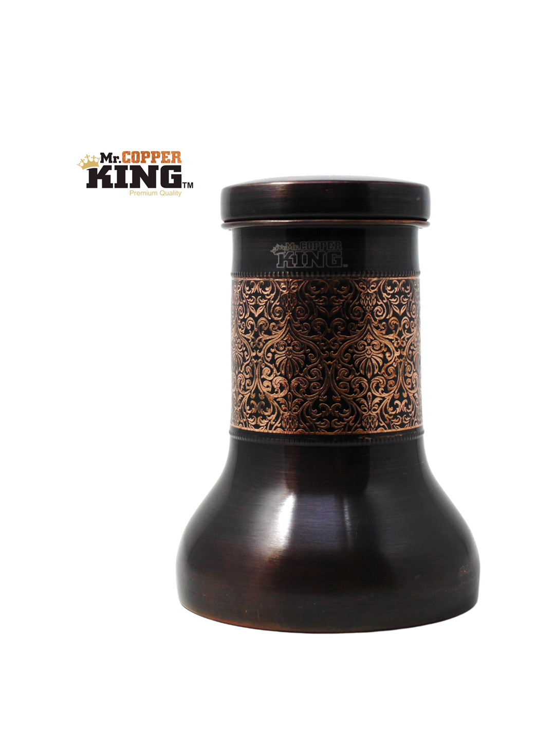 

MR. COPPER KING Brown Embossed Pure Copper Water Bottle 1 Ltr