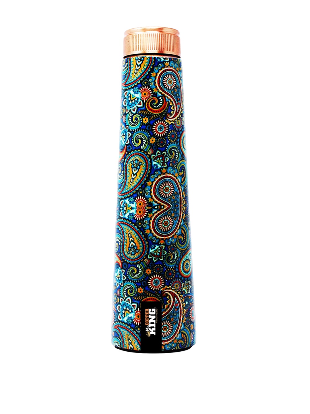 

MR. COPPER KING Teal Blue & Green Printed Pure Copper Water Bottle 1 Ltr