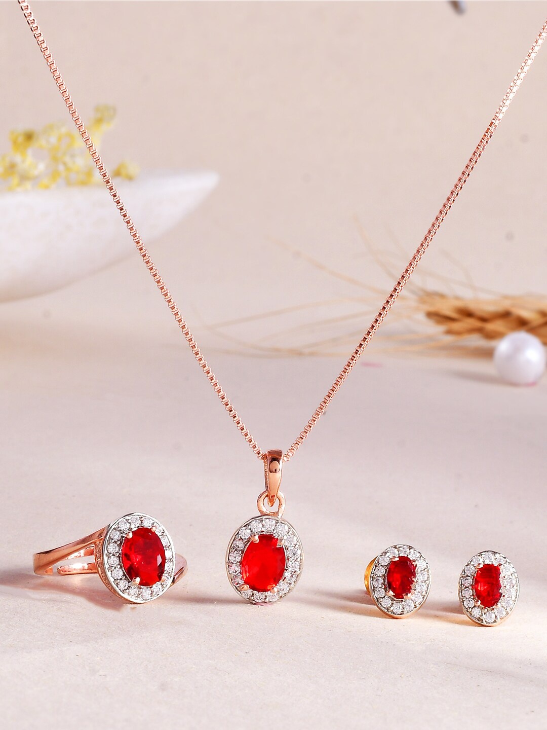 

Voylla Rose Gold-Plated Jewellery Set