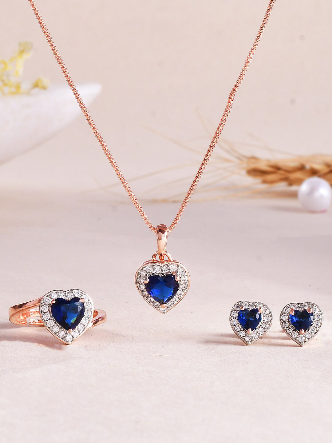 

Voylla Rose Gold-Plated Jewellery Set